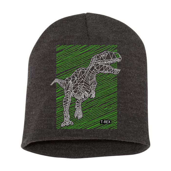 T Rex Illustration Short Acrylic Beanie