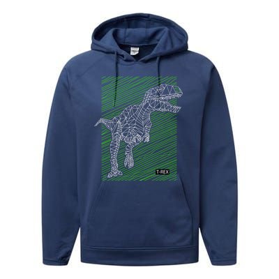 T Rex Illustration Performance Fleece Hoodie