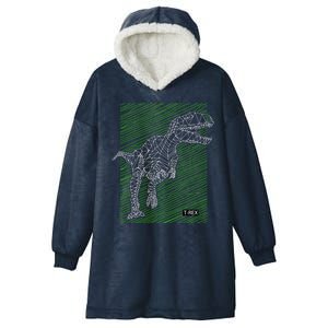 T Rex Illustration Hooded Wearable Blanket