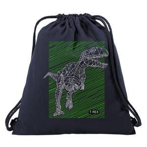 T Rex Illustration Drawstring Bag