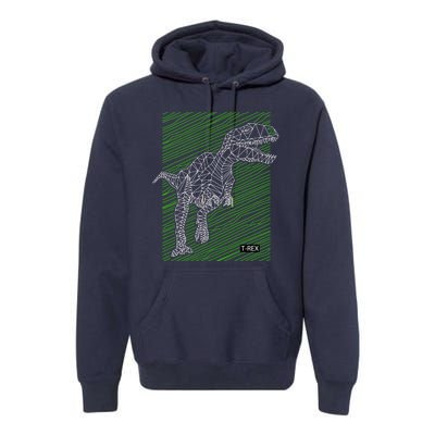 T Rex Illustration Premium Hoodie