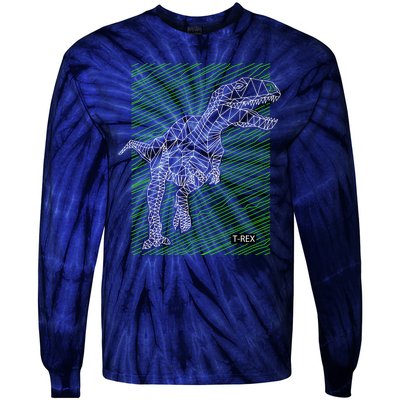 T Rex Illustration Tie-Dye Long Sleeve Shirt