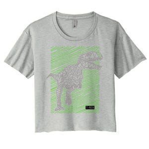 T Rex Illustration Women's Crop Top Tee