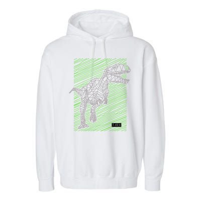 T Rex Illustration Garment-Dyed Fleece Hoodie