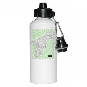 T Rex Illustration Aluminum Water Bottle