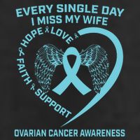 Teal Ribbon In Memory Of My Wife Ovarian Cancer Awareness 11oz C Handle Ceramic Mug