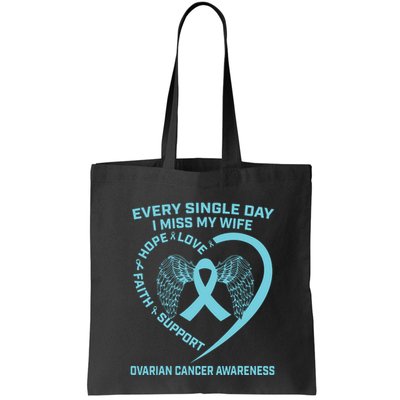 Teal Ribbon In Memory Of My Wife Ovarian Cancer Awareness Bag