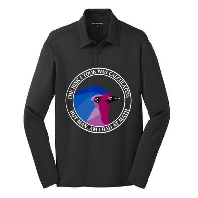 The Risk I Took Was Calculated But Man Am I Bad At Math Silk Touch Performance Long Sleeve Polo