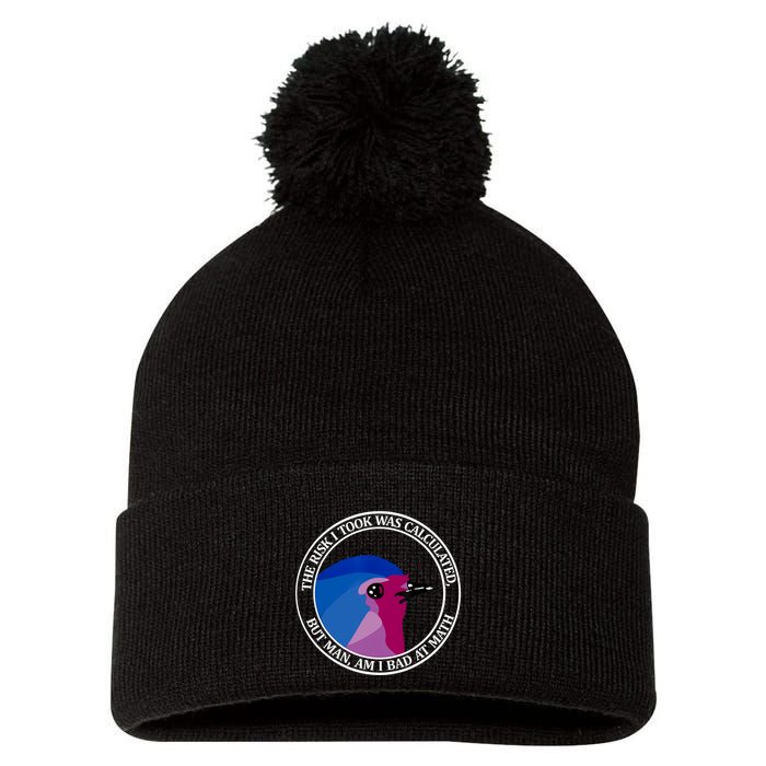 The Risk I Took Was Calculated But Man Am I Bad At Math Pom Pom 12in Knit Beanie