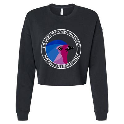 The Risk I Took Was Calculated But Man Am I Bad At Math Cropped Pullover Crew