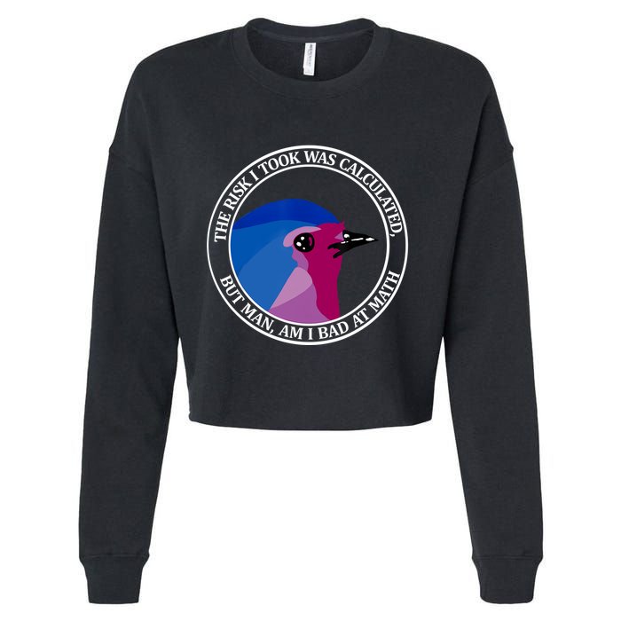 The Risk I Took Was Calculated But Man Am I Bad At Math Cropped Pullover Crew