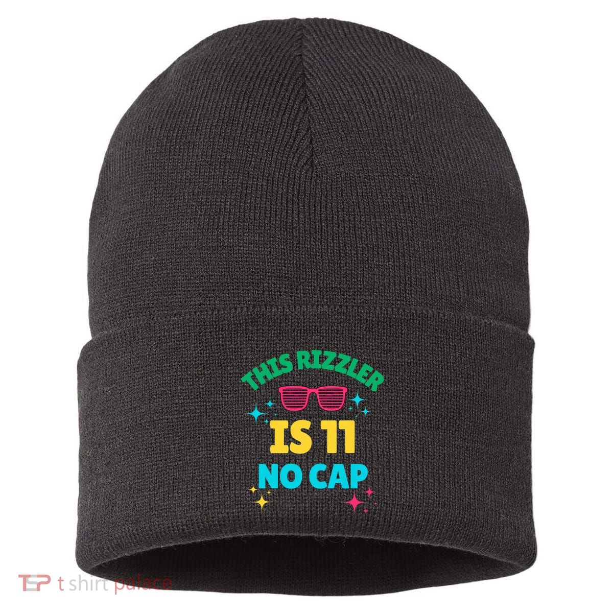 This Rizzler Is 11 Birthday Eleven 11 Birthday Sustainable Knit Beanie