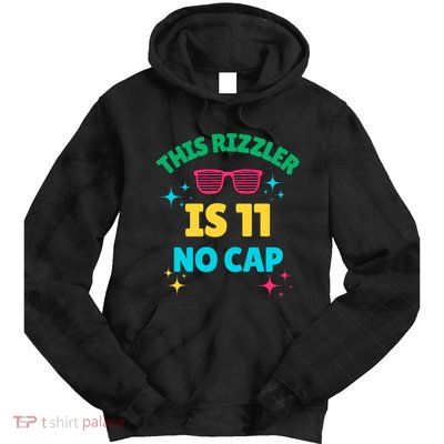 This Rizzler Is 11 Birthday Eleven 11 Birthday Tie Dye Hoodie