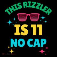 This Rizzler Is 11 Birthday Eleven 11 Birthday Women's V-Neck T-Shirt