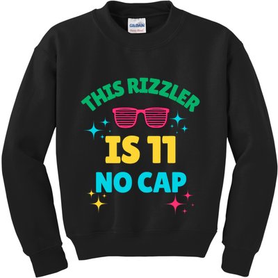 This Rizzler Is 11 Birthday Eleven 11 Birthday Kids Sweatshirt