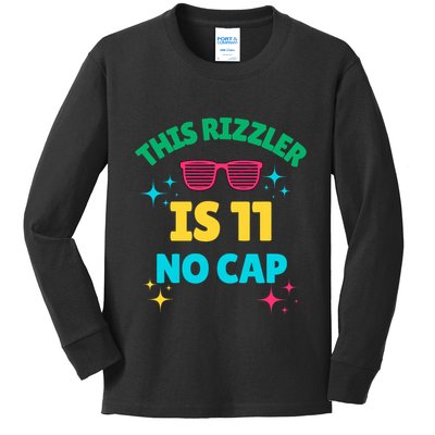 This Rizzler Is 11 Birthday Eleven 11 Birthday Kids Long Sleeve Shirt
