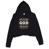 The Reason Im Old and Wise Is Because God Protected Me Crop Fleece Hoodie