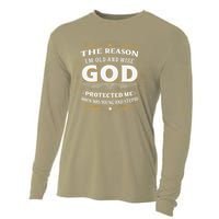 The Reason Im Old and Wise Is Because God Protected Me Cooling Performance Long Sleeve Crew