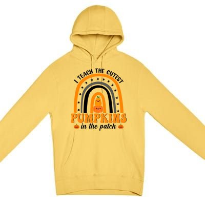 Teacher Rainbow I Teach The Cutest Pumpkins In The Patch Gift Premium Pullover Hoodie