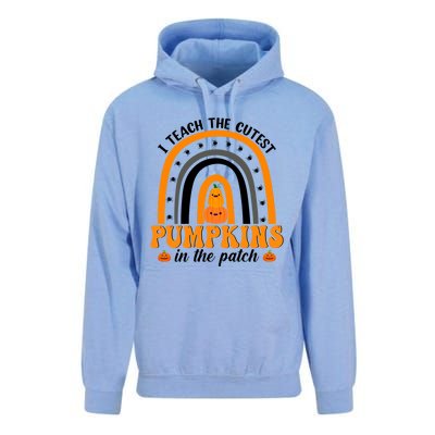 Teacher Rainbow I Teach The Cutest Pumpkins In The Patch Gift Unisex Surf Hoodie