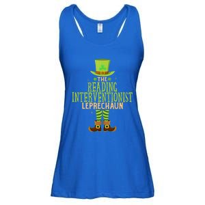 The Reading Interventionist Leprechaun Funny St Patricks Day Gift Ladies Essential Flowy Tank