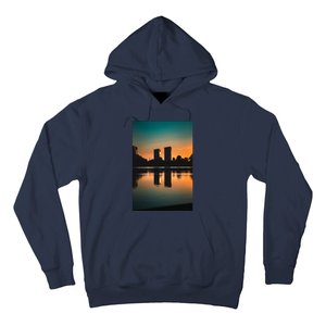 Towers Reflecting In The Pond Premium Hoodie