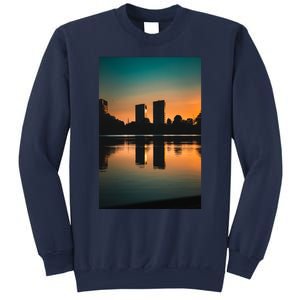 Towers Reflecting In The Pond Premium Sweatshirt