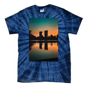 Towers Reflecting In The Pond Premium Tie-Dye T-Shirt