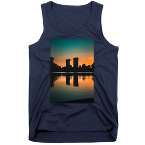 Towers Reflecting In The Pond Premium Tank Top