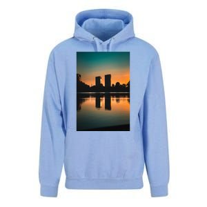 Towers Reflecting In The Pond Premium Unisex Surf Hoodie