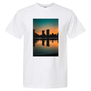 Towers Reflecting In The Pond Premium Garment-Dyed Heavyweight T-Shirt