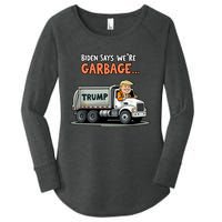 Trump Rides In Garbage Truck Women's Perfect Tri Tunic Long Sleeve Shirt