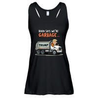 Trump Rides In Garbage Truck Ladies Essential Flowy Tank