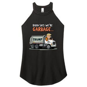 Trump Rides In Garbage Truck Women's Perfect Tri Rocker Tank