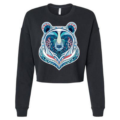 Tribal bear  Cropped Pullover Crew