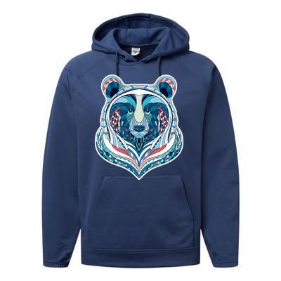 Tribal bear  Performance Fleece Hoodie