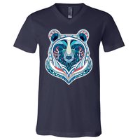 Tribal bear  V-Neck T-Shirt