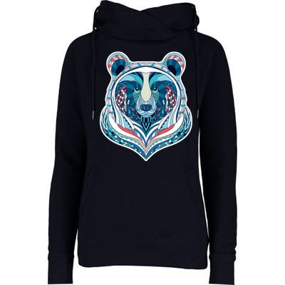 Tribal bear  Womens Funnel Neck Pullover Hood