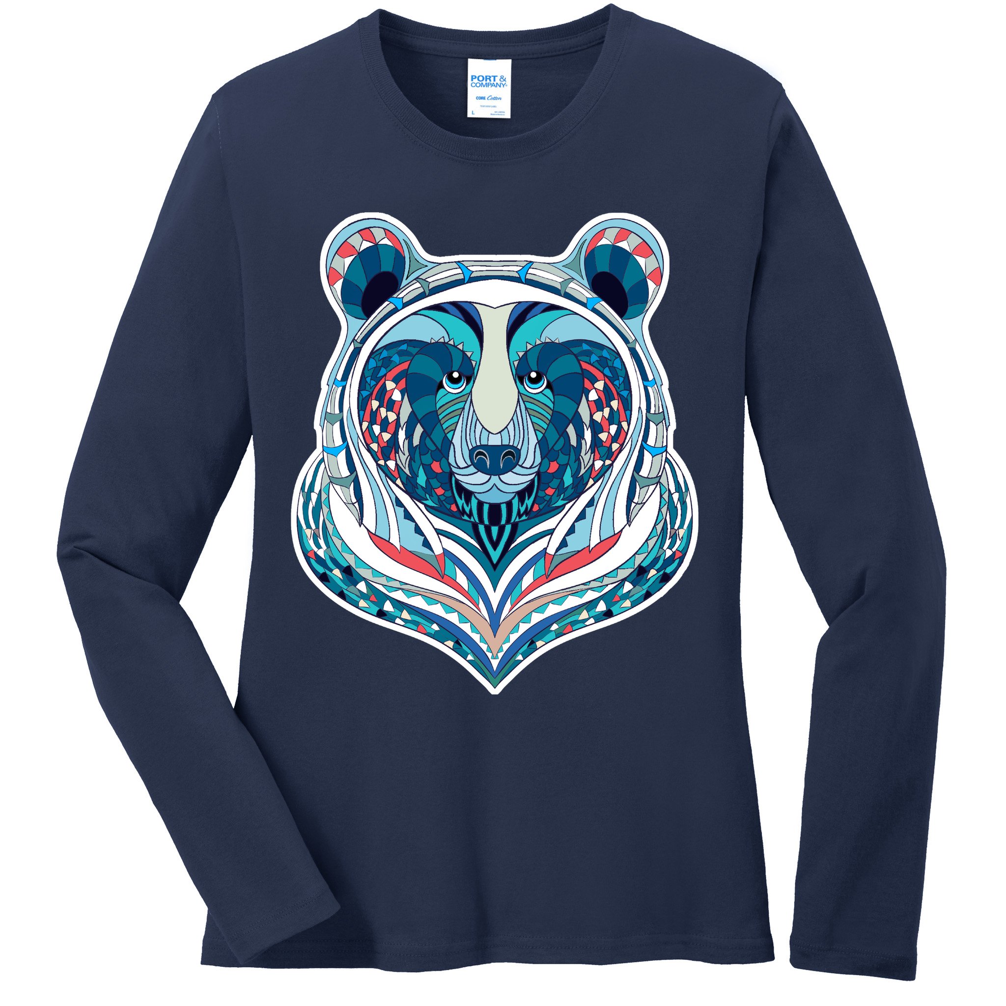 Tribal bear  Ladies Long Sleeve Shirt