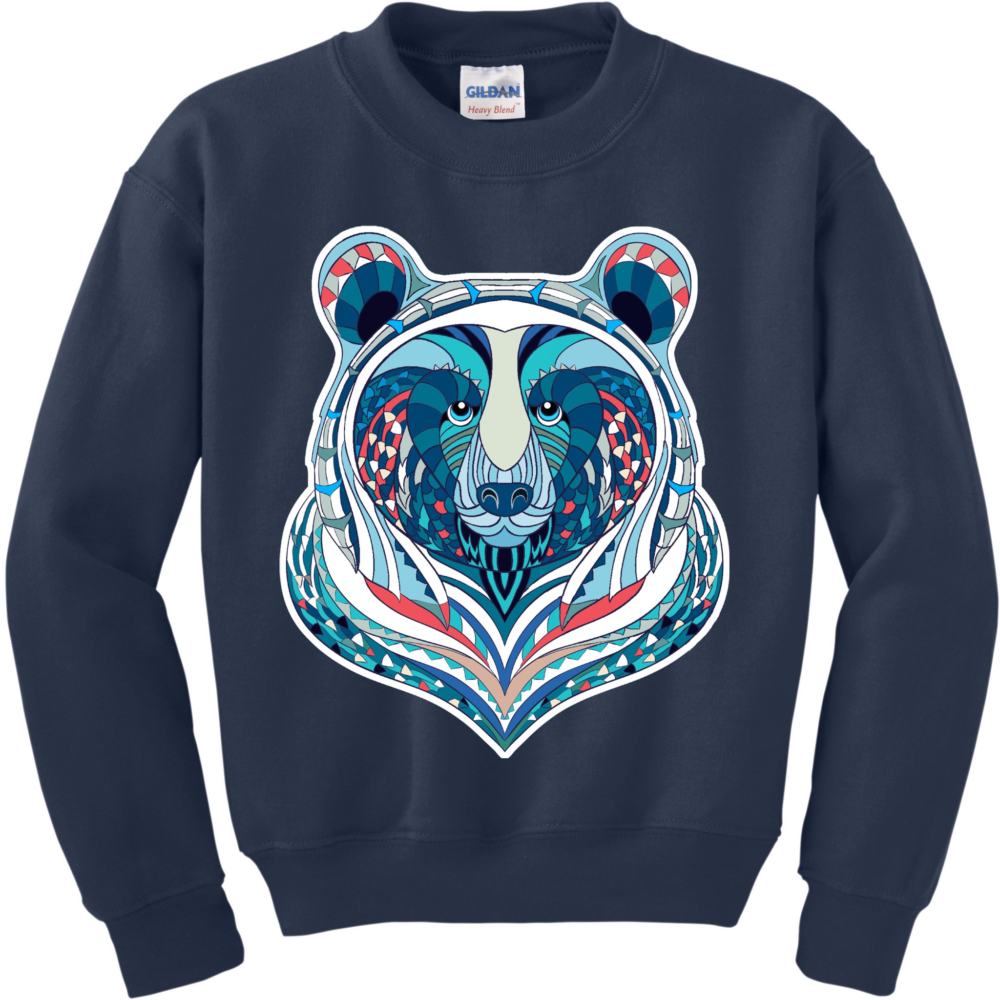 Tribal bear  Kids Sweatshirt