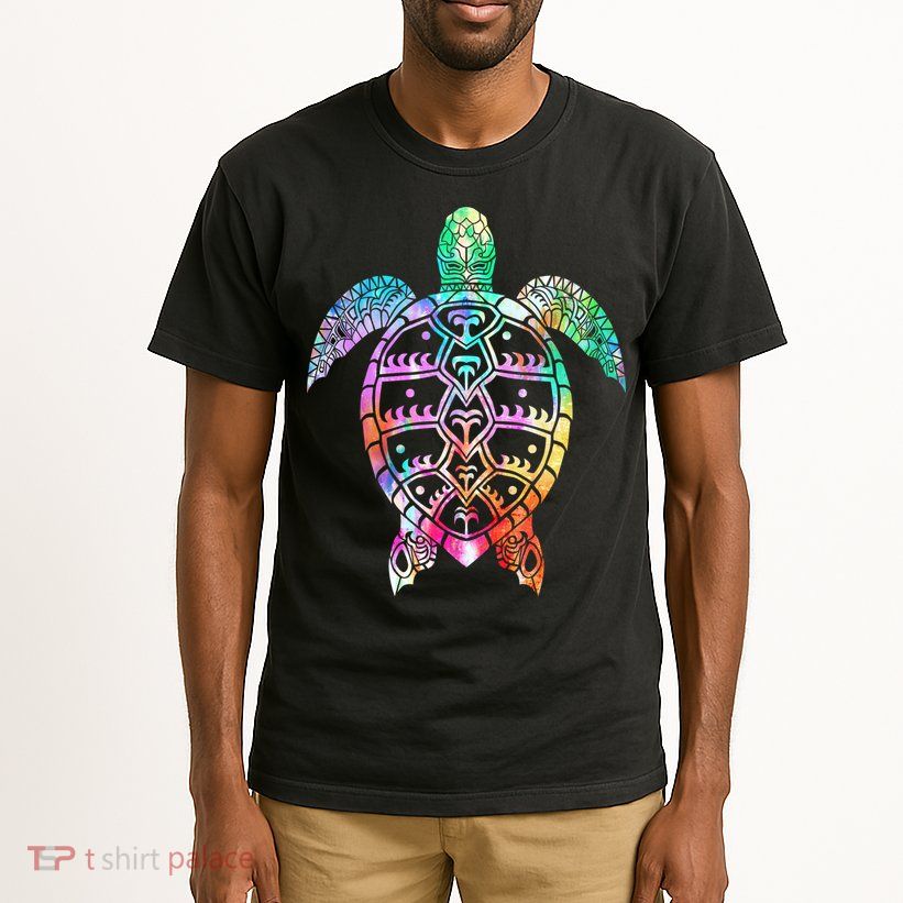 Tribal Colorful Turtle Tall T-Shirt