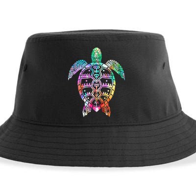 Tribal Colorful Turtle Sustainable Bucket Hat