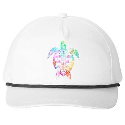 Tribal Colorful Turtle Snapback Five-Panel Rope Hat