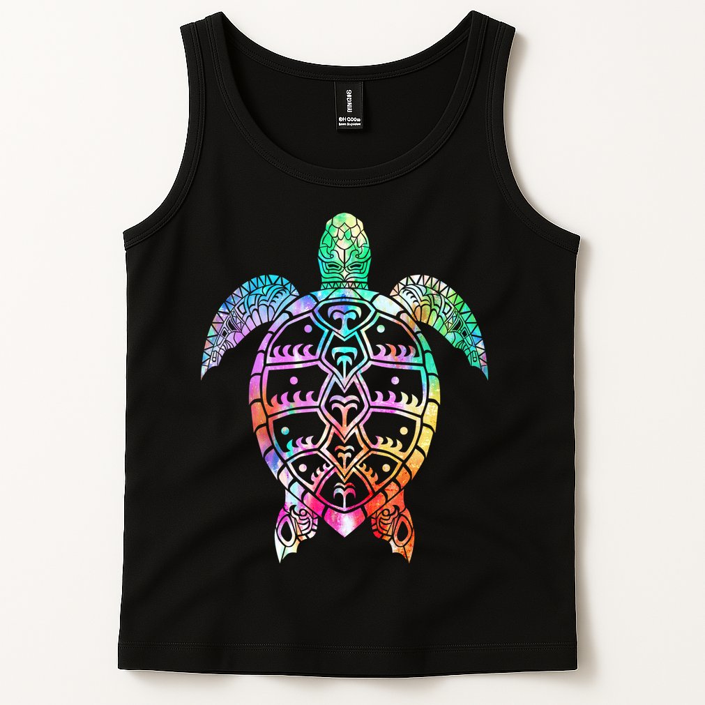 Tribal Colorful Turtle Tank Top