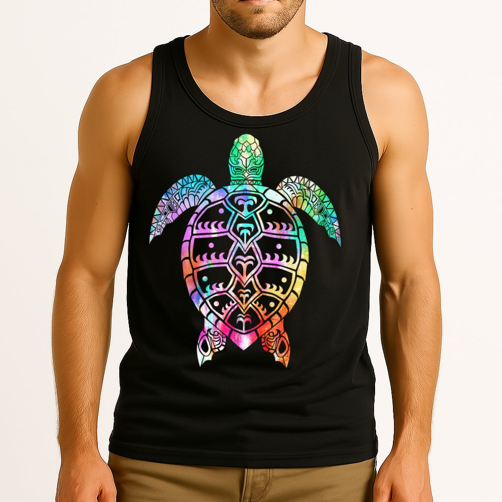 Tribal Colorful Turtle Tank Top