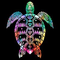 Tribal Colorful Turtle Ladies Long Sleeve Shirt