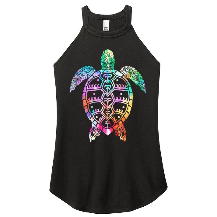 Tribal Colorful Turtle Women's Perfect Tri Rocker Tank