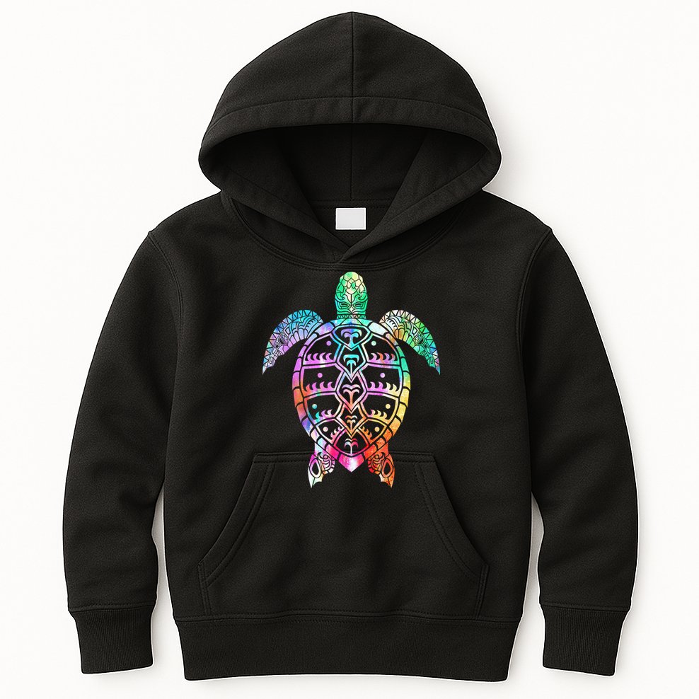 Tribal Colorful Turtle Kids Hoodie