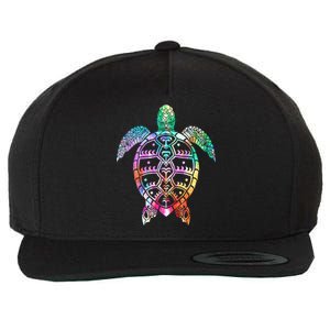 Tribal Colorful Turtle Wool Snapback Cap