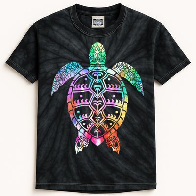 Tribal Colorful Turtle Kids Tie-Dye T-Shirt